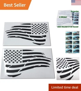 Premium Matte Black American Flag Sticker Decal for Car & Truck - Made in USA - Picture 1 of 10