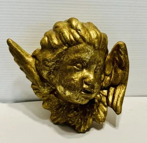 Testa di cherubino oro e ali cartapesta leggera 10x10,5x6” decorazione natalizia - Foto 1 di 12