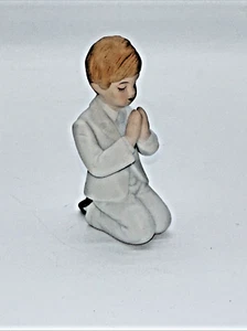 Vintage Retired 1987 Enesco Porcelain First Communion Praying Boy Figurine 3.5" - Picture 1 of 12