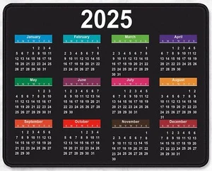 2025 Calendar Rectangular Mouse Pad, Office Computer Mouse Pad with Stitched ... - Picture 1 of 4