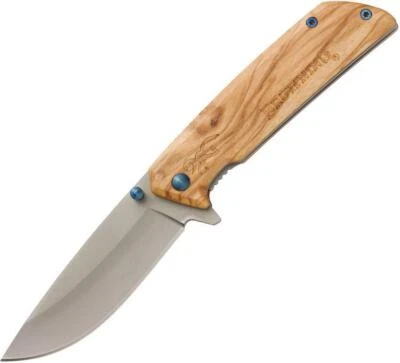 Cuchillo Plegable Táctico Browning Hoja de Acero Inoxidable de 2.5" Mango de Madera de Olivo Foto 1 de 2