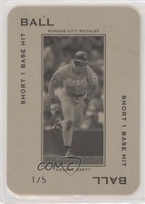 2005 Donruss Throwback Threads Ball Short 1 Base Hit /5 George Brett #PG-93 HOF