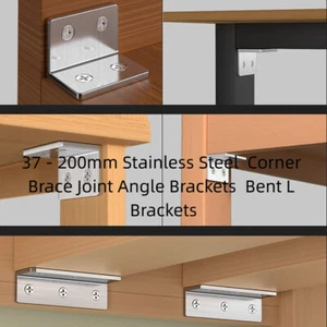 37 - 200mm Stainless Steel Corner Brace Joint Angle Brackets Bent L Brackets - Picture 1 of 10