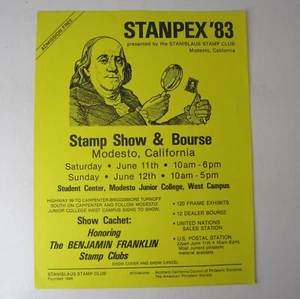 Stanpex '83 flyer - presented by the Stanislaus Stamp Club - Modesto, California - Picture 1 of 4
