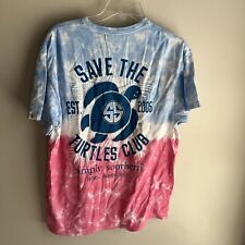 Simply Southern Save The Turtles T-Shirt Sz L Tie Dye Pink Blue Womens Adults