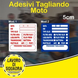 Tagliando MOTO Cambio Olio Etichetta Adesivo 50 Pz Officina Controllo Meccanico - Imagen 1 de 3