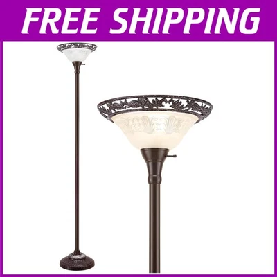 Lámpara de pie Torchiere victoriana - Elegante luz de lectura de 70" Foto 1 de 4