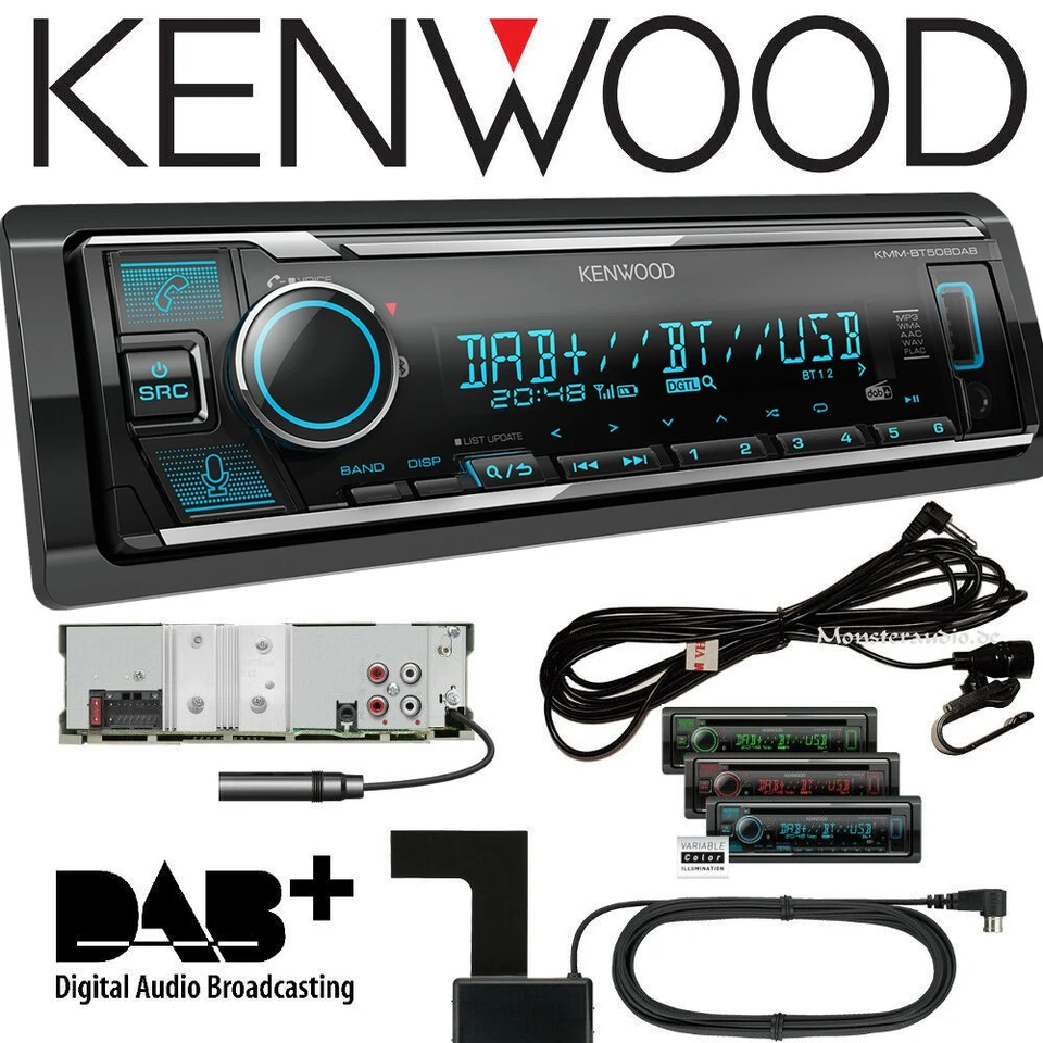 Kenwood KMM-BT508DAB DAB+ Antenne Autoradio Bluetooth Radio mit amazon alexa - Bild 1 von 4