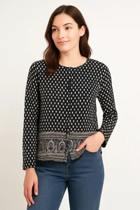 Blusa plisada de Rafael para mujer talla XL negra blanca con botones delanteros vintage - Imagen 1 de 10