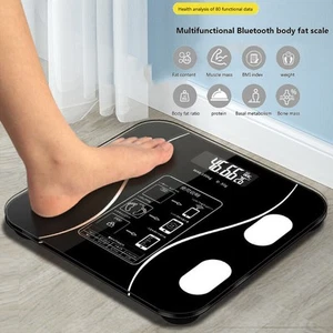 Báscula de baño digital pesaje Bluetooth inteligente grasa corporal monitor IMC 180KG - Imagen 1 de 14