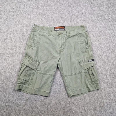 Shorts Superdry Masculino W34 Verde Carga Combates Utilitário Militar Casual Zíper Mosca - Imagem 1 de 4