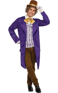 LICENSED DELUXE WILLY WONKA CHOCOLATE FACTORY ADULT MENS BOOK WEEK COSTUME - Imagen 1 de 2