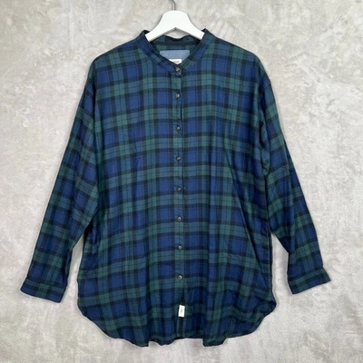 Camisa túnica escocesa a cuadros LL Bean para mujer talla M manga larga Rangeley franela bolsillo Foto 1 de 4