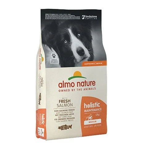 Almo Nature Croquettes Pour Chiens Adultes Holistiques Moyen Adultes 12KG Saumon - Photo 1/1