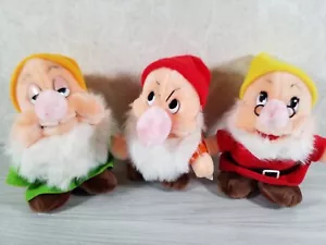 Disney Snow White Seven Dwarfs Plush Grumpy Doc Sleepy 50th Anniversary Sears - Picture 1 of 10