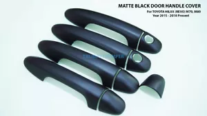 9 PCS MATTE BLACK DOOR HANDLE COVER for TOYOTA HILUX REVO PICKUP 15-20 M70 M80 - Picture 1 of 5