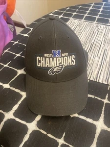 47' Brand Philadelphia Eagles Hat Mens Black NFC Champions Strap Back Cap OSFA - Picture 1 of 6