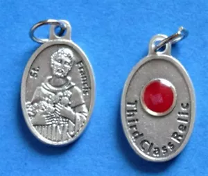St. Saint Francis + Third Class Relic - OX 1 inch Medal - Picture 1 of 1