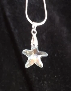 Swarovski Necklace Blue Shadow Starfish - Picture 1 of 10