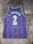 LARRY JOHNSON Champion CHARLOTTE HORNETS Authentic Jersey 44 Curry Bogues Knicks
