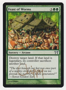 Gold Signed Feast of Worms Proof MP Champions of Kamigawa Artist Chippy MTG AP! - Picture 1 of 2