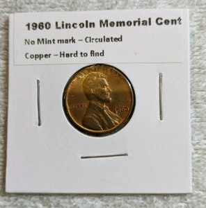 Lot 2 - 1960 Lincoln Pennies, ohne Münzzeichen, schwer zu finden - Bild 1 von 4