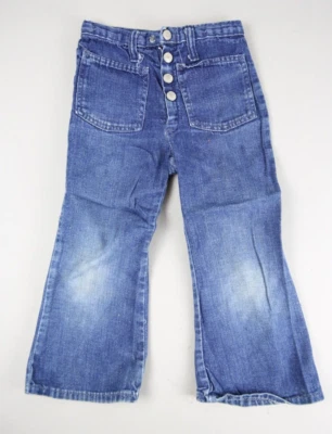 Pantalones de mezclilla acampanados vintage años 70 hippie niño niños talla hippy hipster Foto 1 de 4