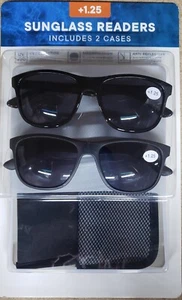 Eyewear 2 pk 400 UV Protect Bifocal Sunglass Pool Beach Readers 1.25 New Box A - Picture 1 of 3