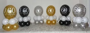 60° compleanno - Kit display decorazione palloncino da tavolo confezione da 6 o 12 - senza elio - Foto 1 di 1