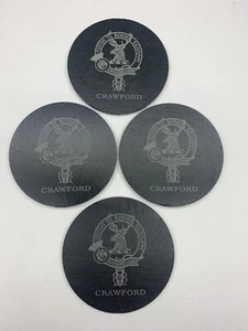 CLAN SCHIEFER UNTERSETZER - 4ER SET - CLAN CRAWFORD - Bild 1 von 1
