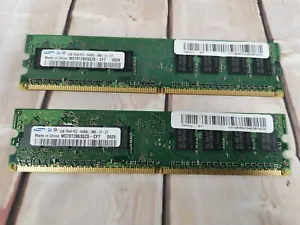 SAMSUNG 2x 1GB MEMORY PC-2-6400U-666-12-zz RAM STICKS KIT MODULE DDR2 2GB TESTED - Picture 1 of 3