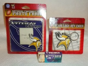 MINNESOTA VIKINGS--PICTURE FRAME--KEY CHAIN--VIKINGS BOX OF MATCHES----L@@K - Foto 1 di 1