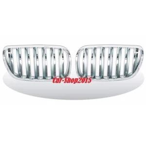 For BMW E83 X3 SUV LCI Chrome + Silver Front Kidney Grille Grill 2007-2010 ABS - Picture 1 of 4