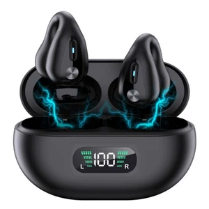 Wireless Earbuds Bluetooth 5.3 Ear Clip Bone Conduction Headset Headphones 2023 - Picture 1 of 12