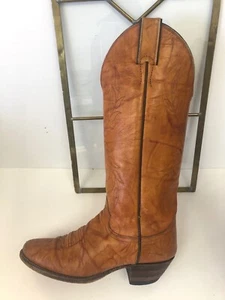 Justin Ladies Western Cowgirl Brown Leather Boots Style L4372 Size 5.5 B - Picture 1 of 10