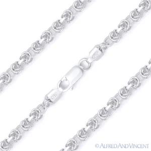 3.5mm Byzantine Bali Link Italian Chain Bracelet Italy Solid 925 Sterling Silver - Picture 1 of 2