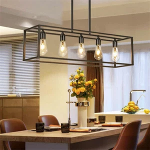 Large Industrial Chandelier Retro Pendant Ceiling Lamp Country Hotel Restaurant - Picture 1 of 12
