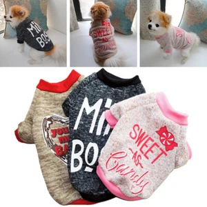 Pet Hoodie Clothes Puppy Dog Warm Jumper Sweater Coat Small Chihuahua UK - Picture 1 of 25