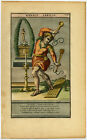 Impression antique-CALENDRIER-MOIS-AVRIL-CASTAGNETTES-TUYAU D'ORGUE-PL. 98-Vianen-ca. 1700