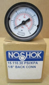 NOSHOK 15.110.30 PSI/KPA 1/8" Back Conn 1171OMF - Imagen 1 de 6
