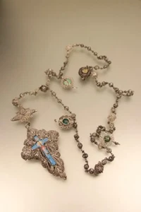 Grosser Antiker Filigransilber Rosenkranz mit 4 Pilgeranhänger echt Silber - Bild 1 von 1