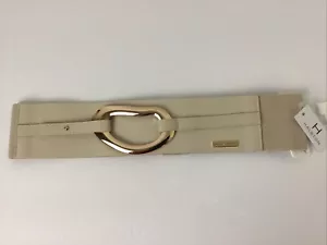 Halston Gold Metal Chain Link Detail Belt Stretch NEW Size M/L Preppy Retro Y2K - Picture 1 of 7