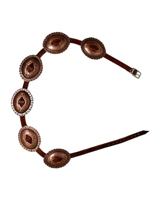 Sombrero Marrón Banda Cobre Concho Sombreros de Vaquero, Steampunk Cuero Genuino Hebilla EE. UU. Foto 1 de 4