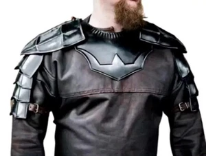 Medieval armor gorget shoulder pair of pauldrons knight larp warrior costume - Picture 1 of 4