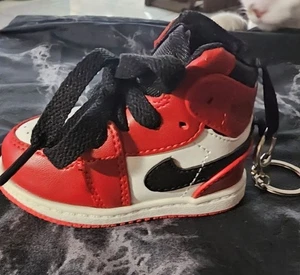 New Big 3D Air AJ1 sneakerShoe Keychain Red/White/black - Picture 1 of 5