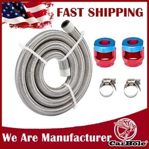5/16" I.D. Diesel Stainless Steel Braided Fuel Line Hose Swap EFI PTFE w/ Fiting - Picture 1 of 20