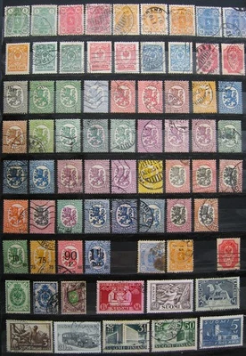 Finland, selection of old used stamps, mostly Coat of Arms, on 2 scans - Image 1 of 2