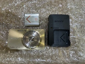 Sony DSC-W570 12.1MP Gold Compact Camera – Powers On, Flash OK, LCD Wear - Picture 1 of 8