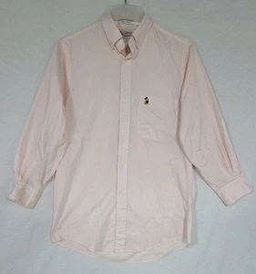 Vtg Disney Fashions Mickey Mouse Pink Oxford Button Down Shirt Sz 15 34/35 - Picture 1 of 8