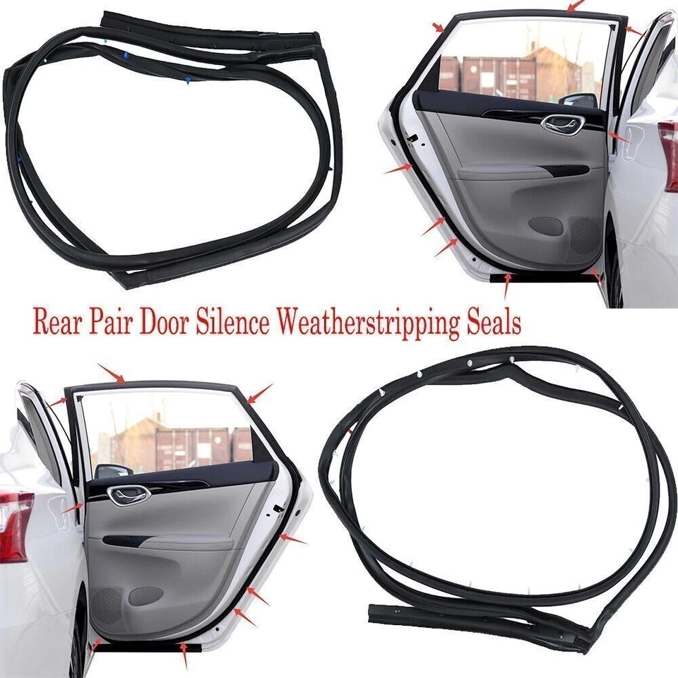 Vedação de borracha de porta de substituição tira meteorológica traseira RH&LH para Nissan SENTRA US - Imagem 1 de 4